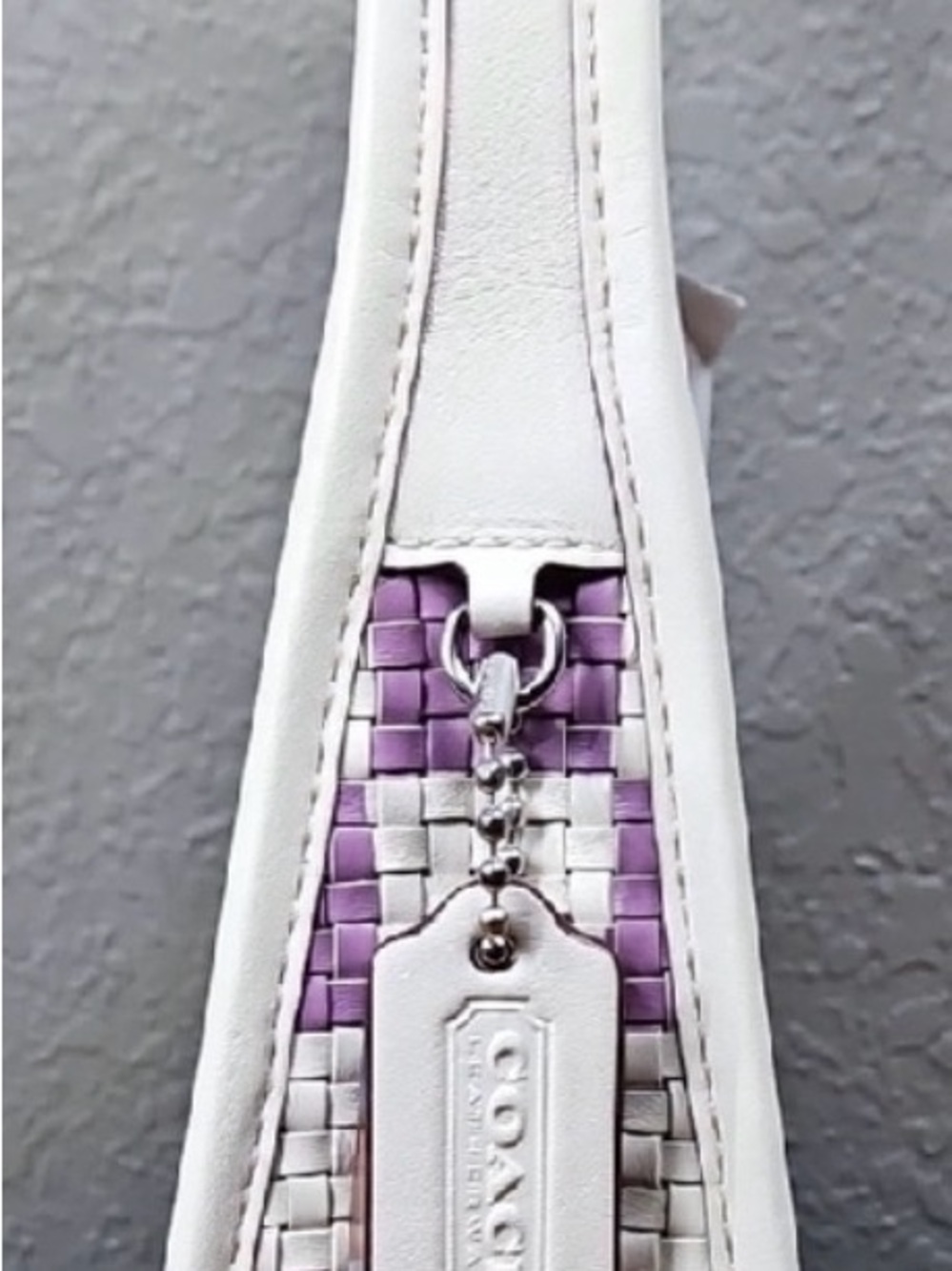 NWT Coachtopia Wavy Dinky Bag in Checkerboard Woven Leather | Orchid Multi π - Picture 4 of 10